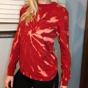 Patagonia red custom bleached long sleeve top